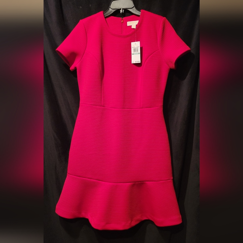 Michael Kors ponte flounce fit & flare dress